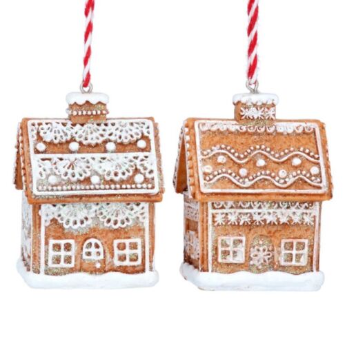 Pair of Gingerbread 'Iced' Christmas Houses - Shabbyquins