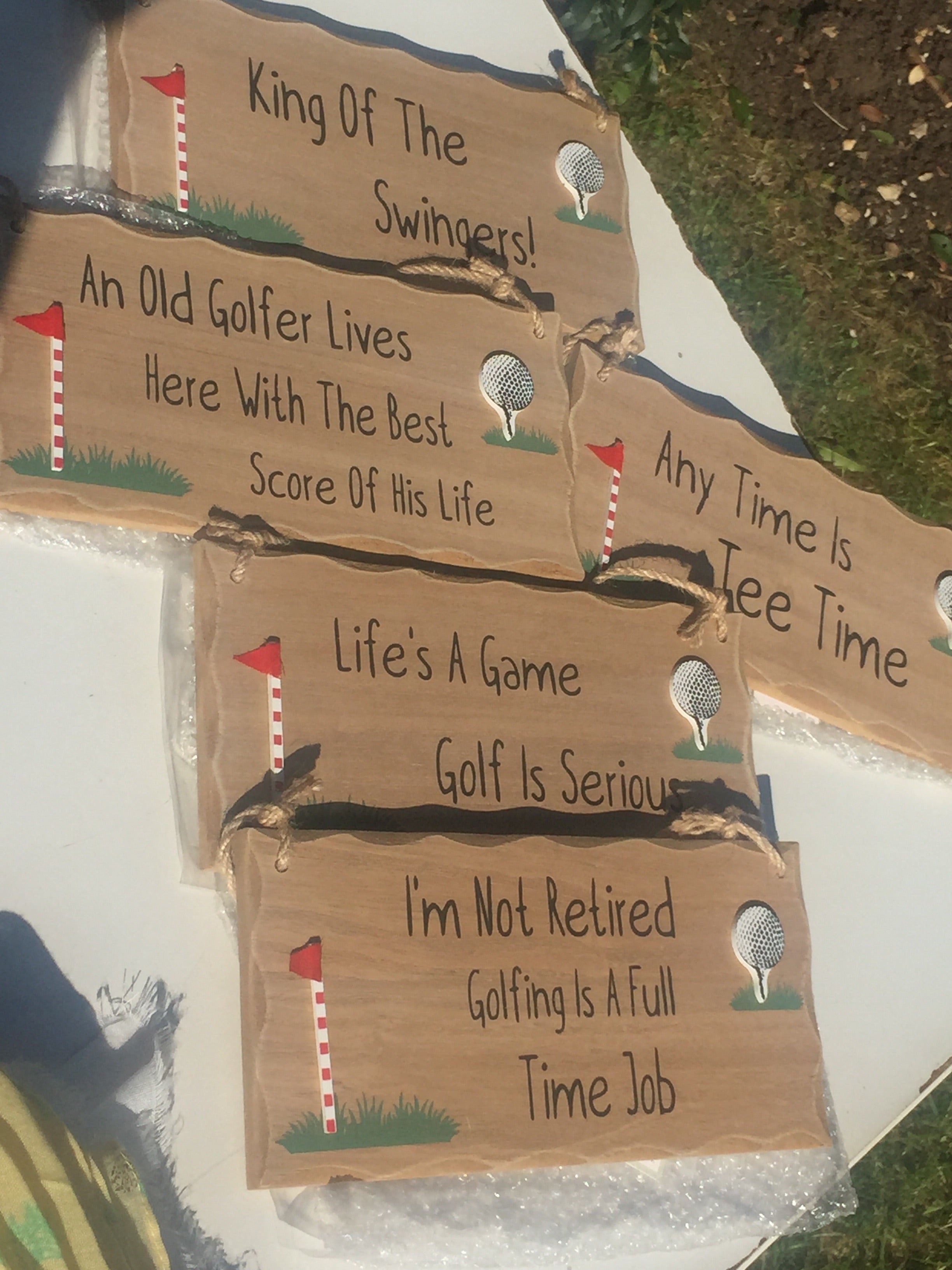 Wooden Golf Plaque - Shabbyquins