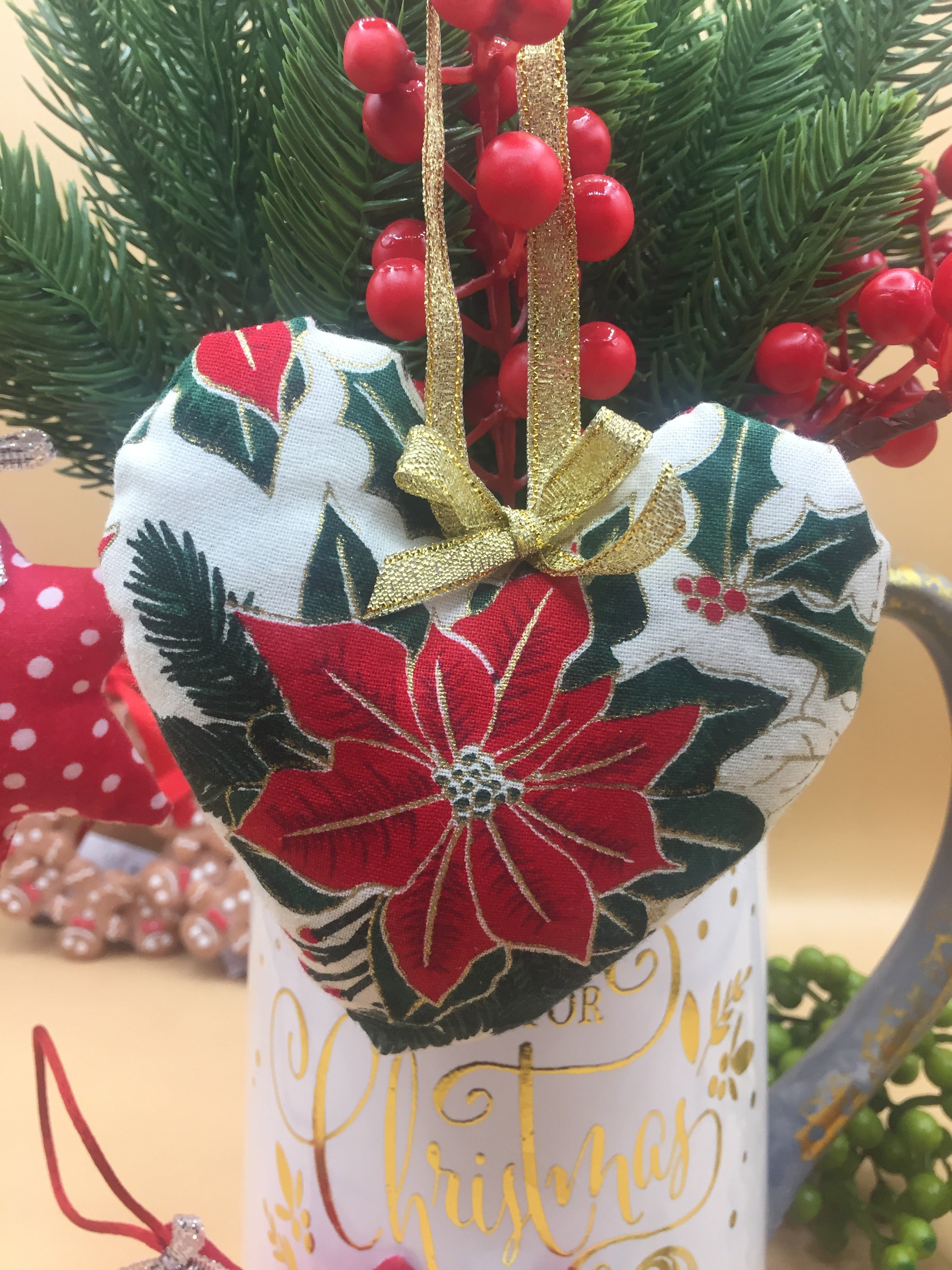 Handmade Christmas tree ornaments by Sable Homeware, featuring festive decorations with intricate designs and vibrant holiday colors.