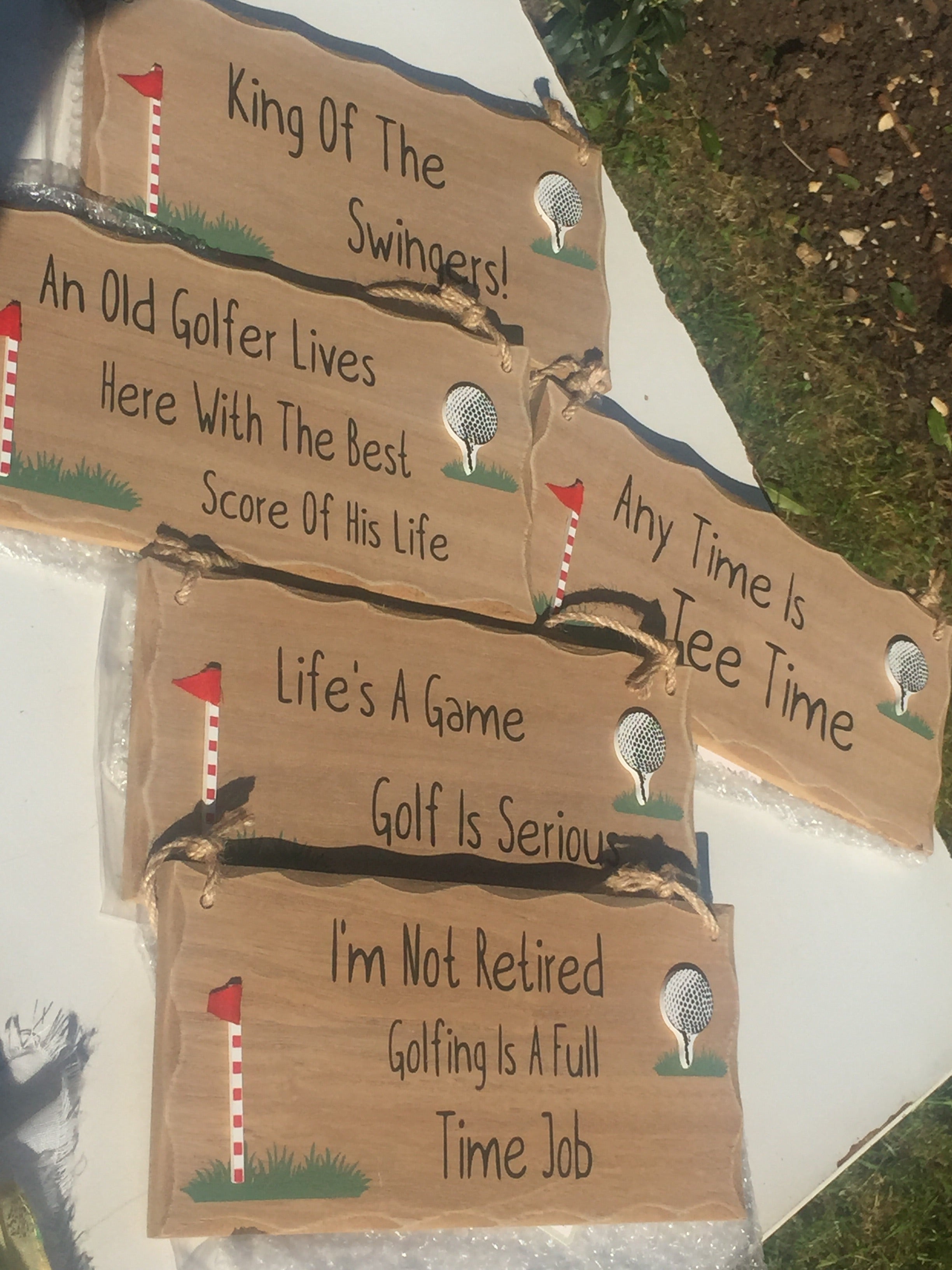 Wooden Golf Plaque - Shabbyquins