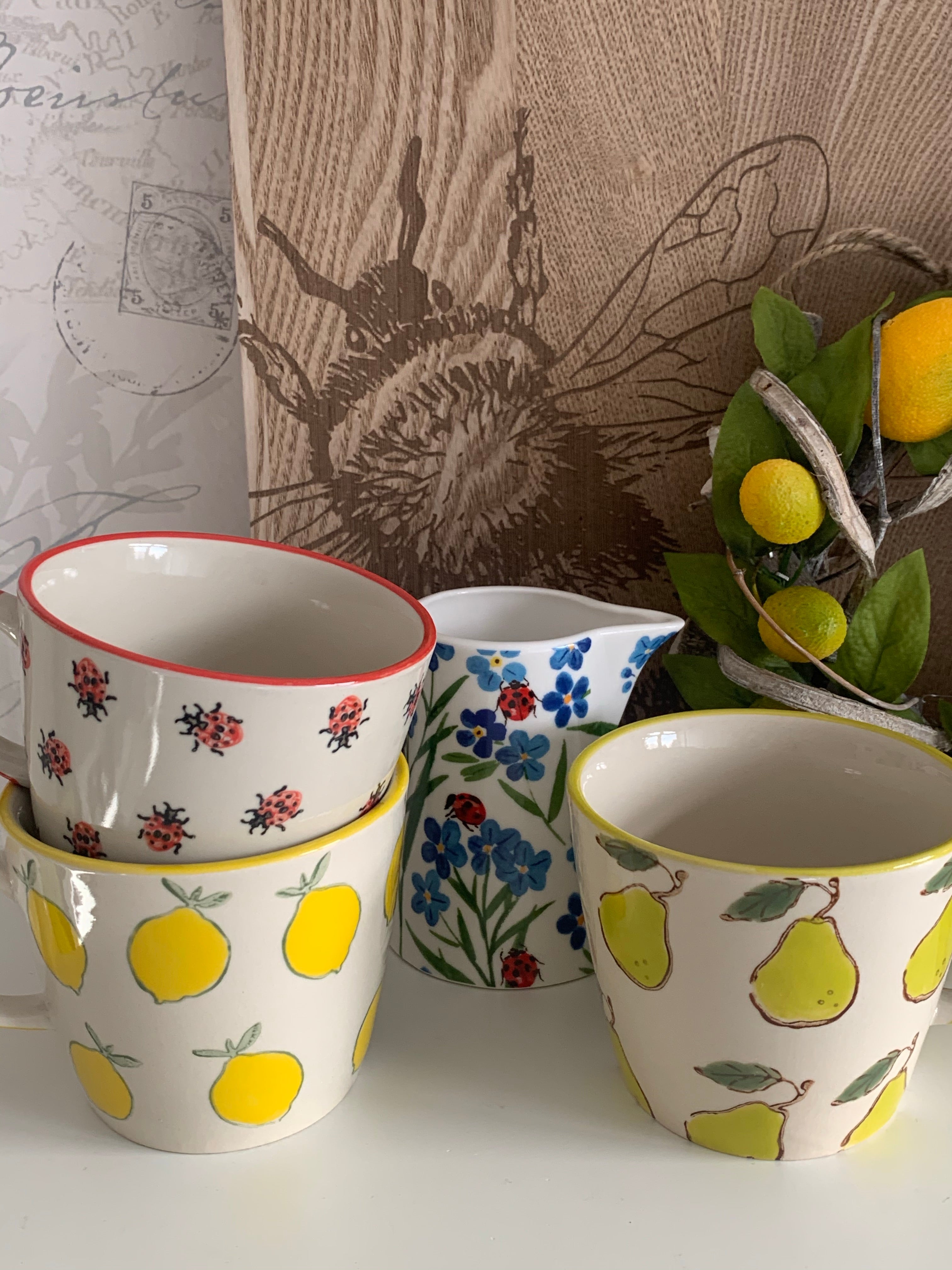 Stoneware Nature Mug by Sable Homeware, featuring earthy tones and a botanical design, perfect for enjoying hot beverages.