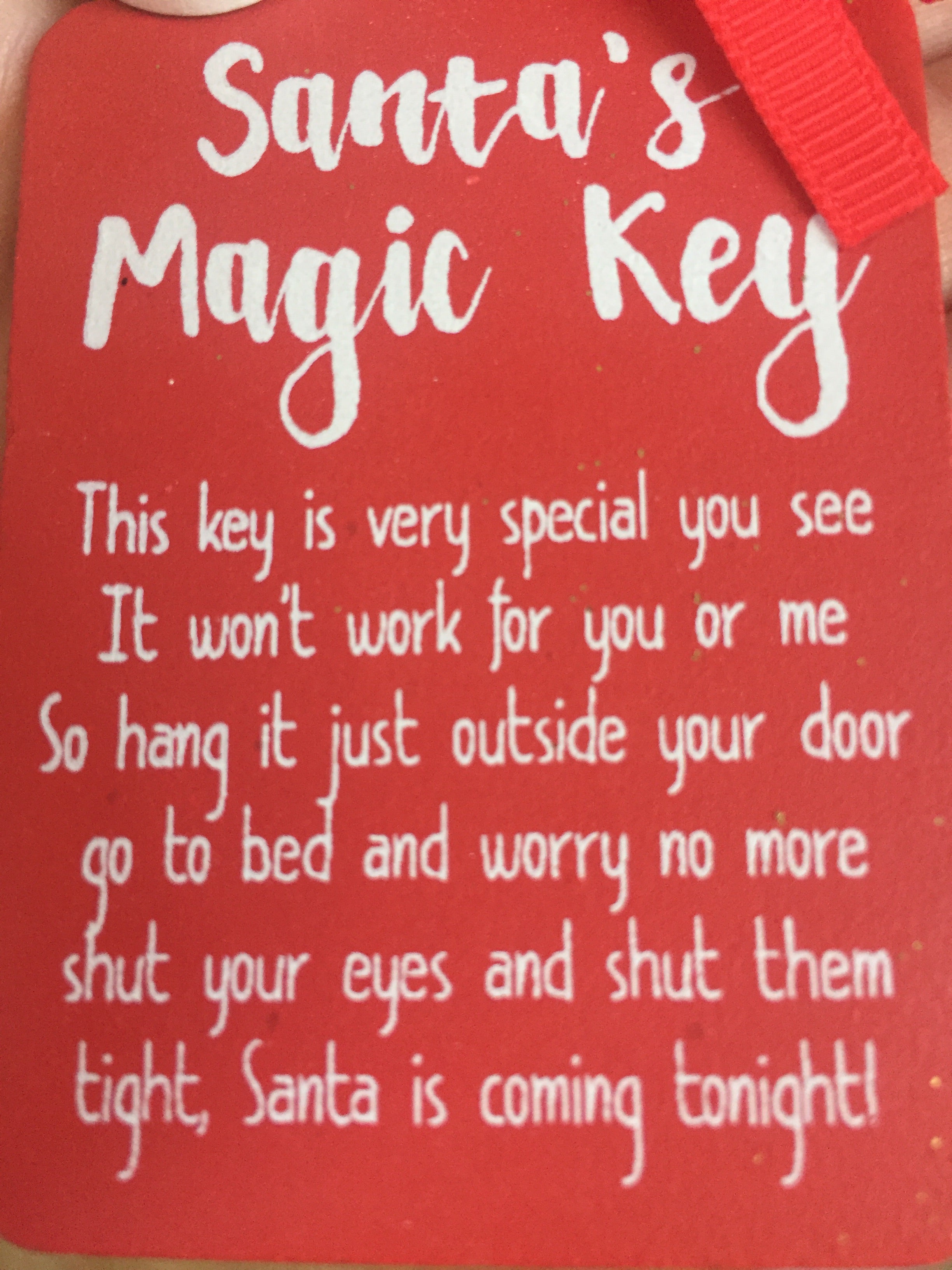 Sable Homeware Santa's Magic Key Christmas decoration, festive holiday ornament with a whimsical key design on a decorated background