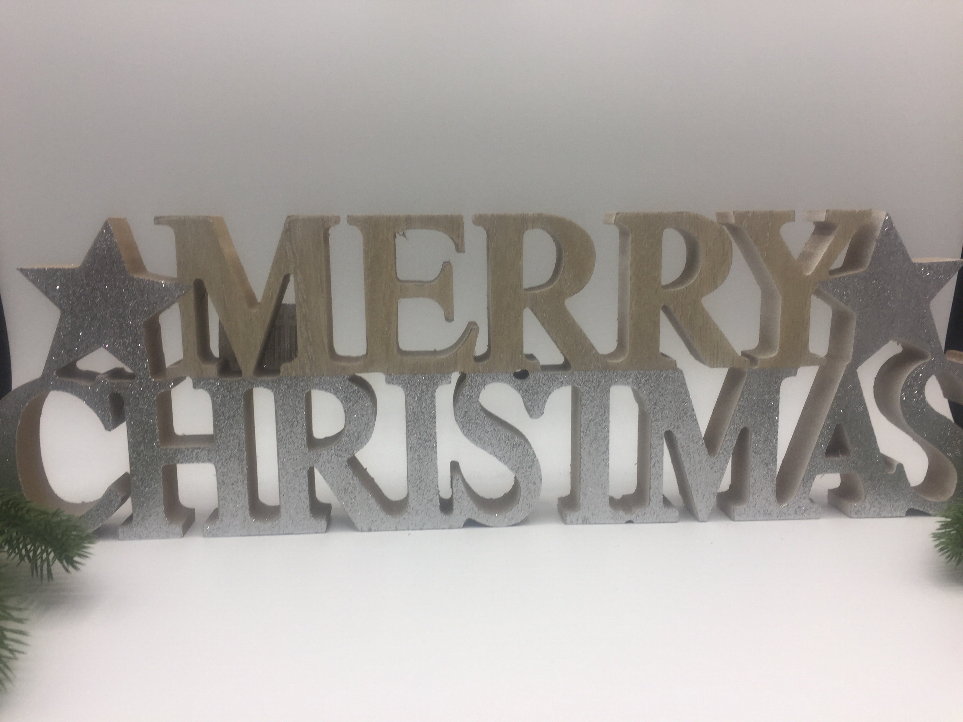 Merry Christmas Wooden Standing Words - 2 designs available - Shabbyquins