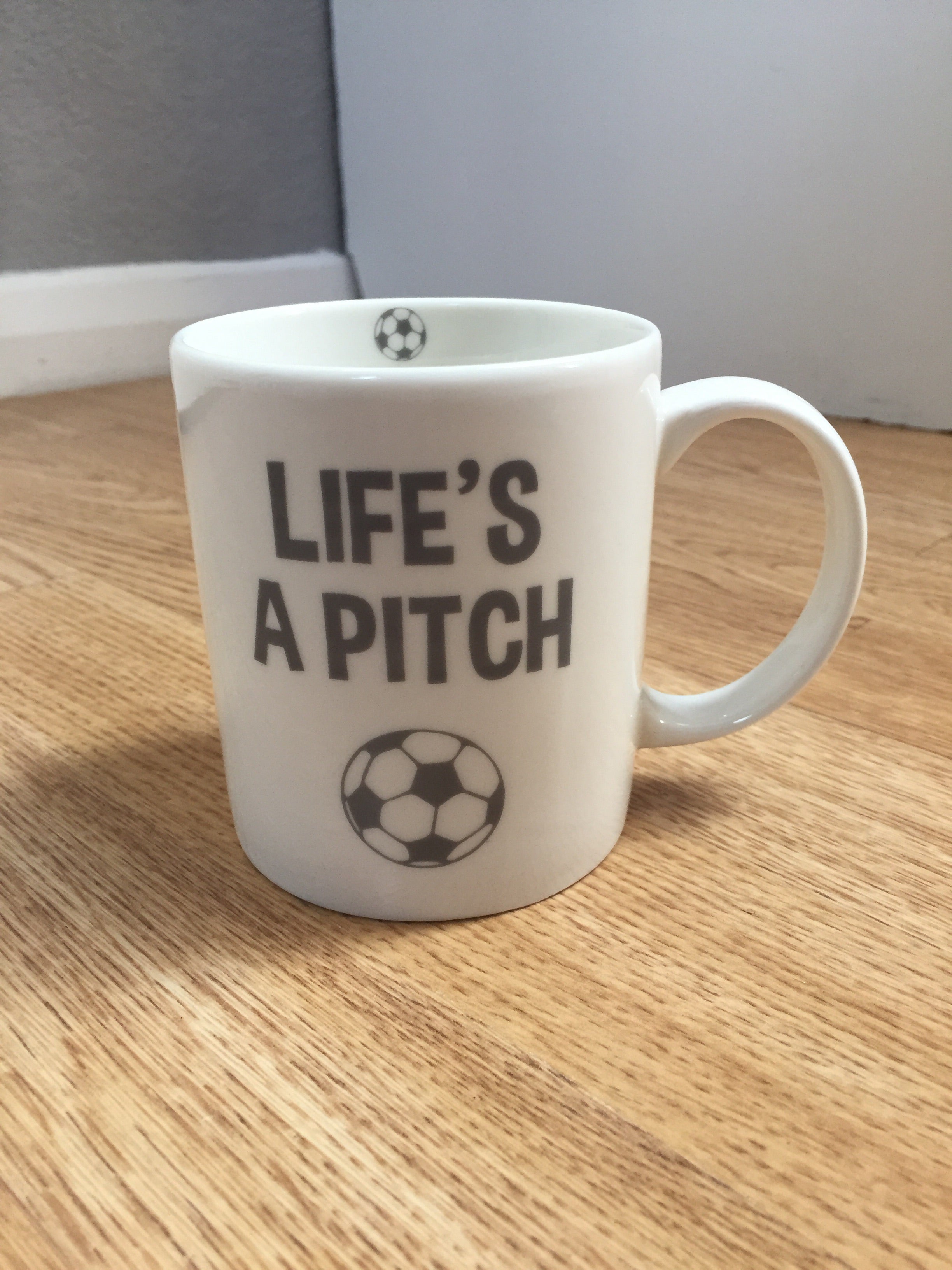 Life’s A Pitch Football Mug - Shabbyquins