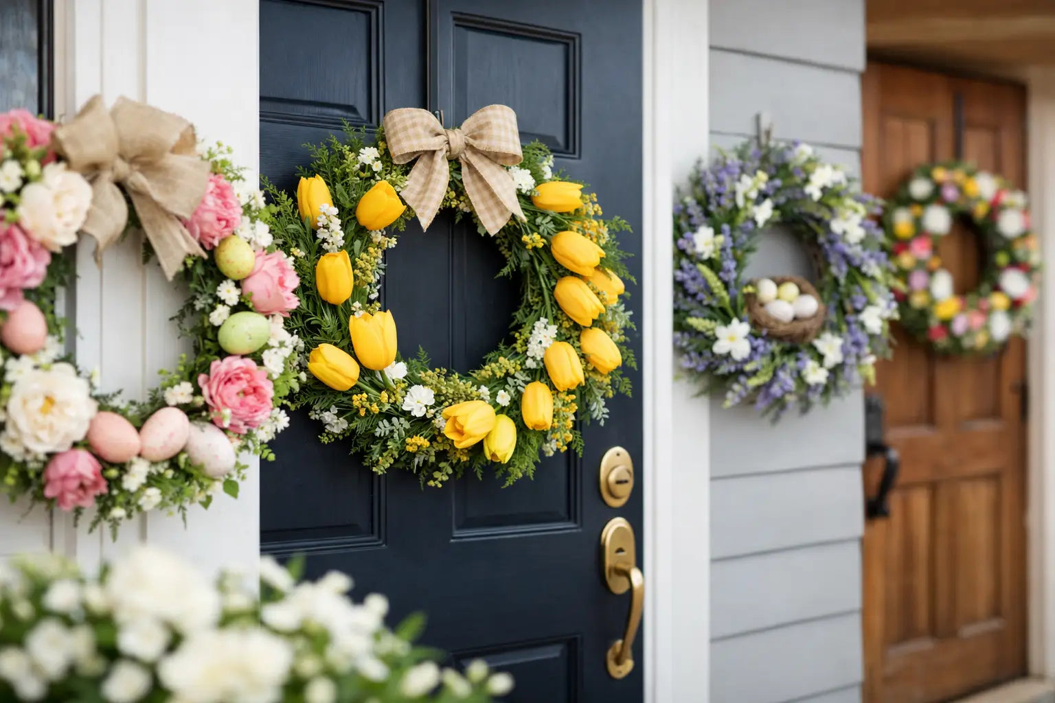 12 Spring Wreath Ideas for Front Door Style