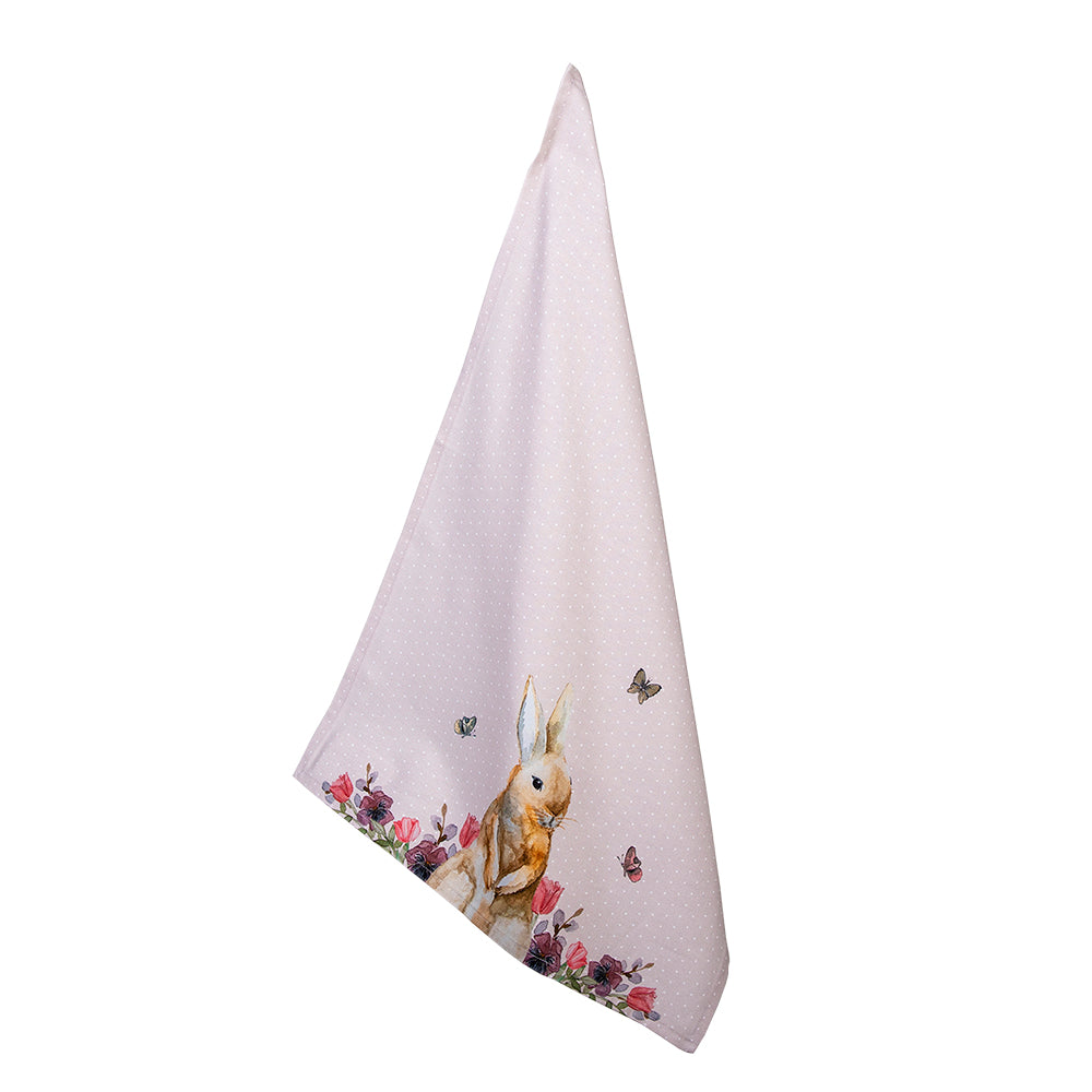 Sable Homeware Bunny tea towel with cute bunny illustration, soft fabric, and decorative design for kitchen use