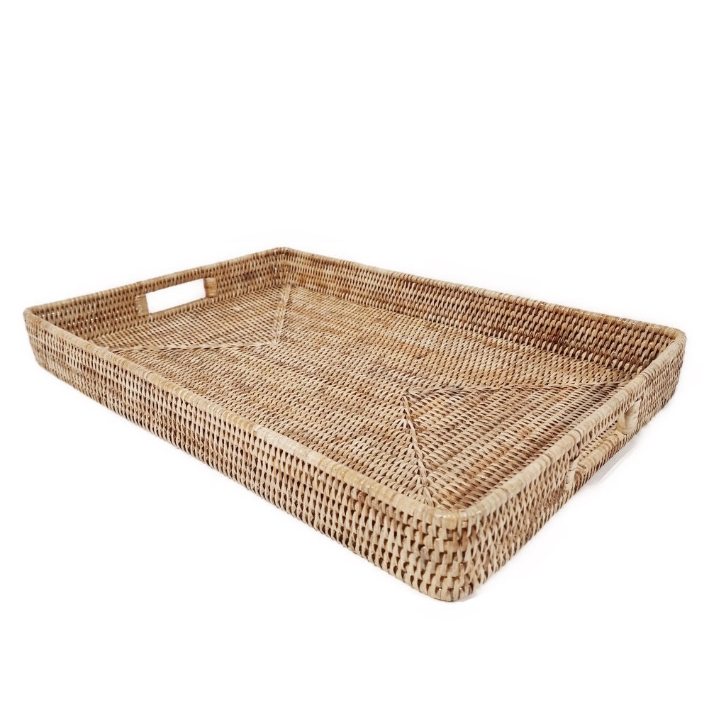 Rattan Ottoman Tray – Grey or Natural