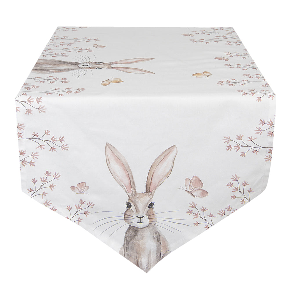 Sable Homeware Bunny table runner in two lengths, featuring a charming bunny design on a fabric tablecloth for spring or Easter decor.