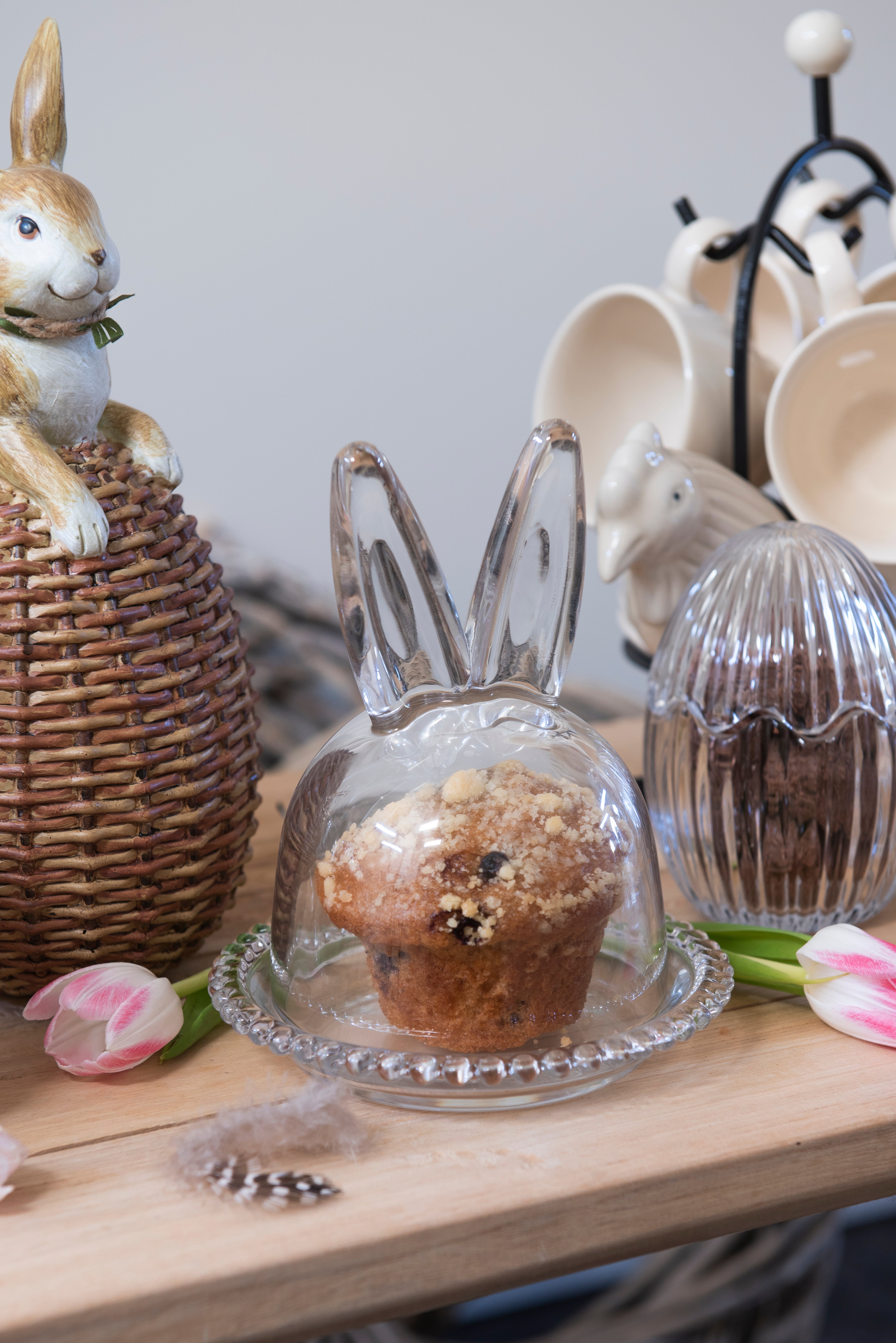 Glass Dome Bunny Cloche Bell Jar - Sable Homeware