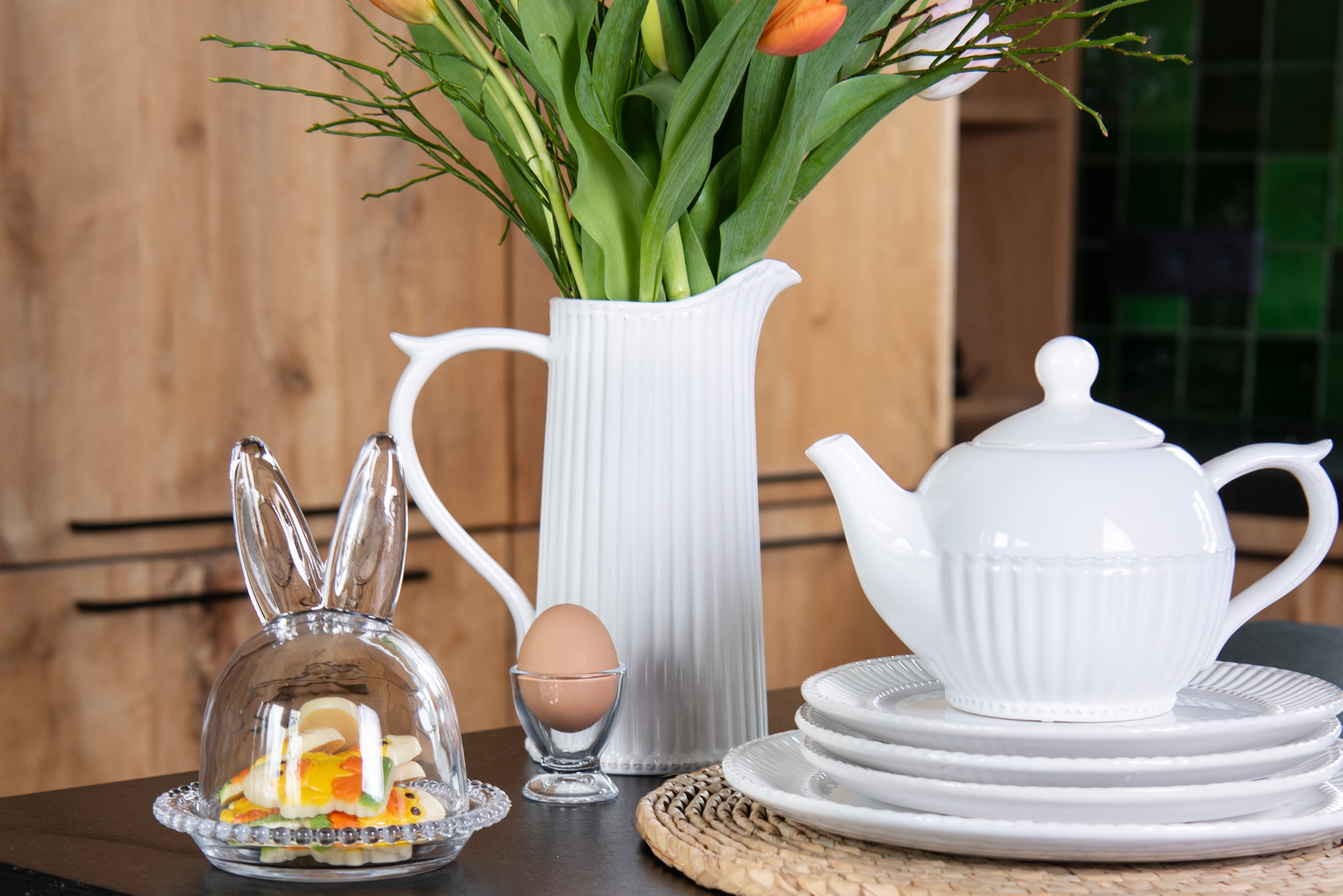 Glass Dome Bunny Cloche Bell Jar - Sable Homeware