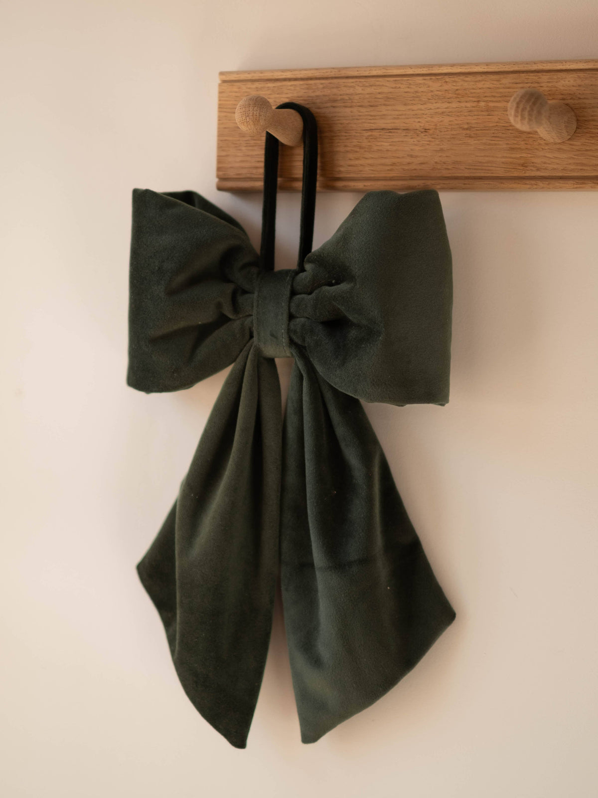 Green Velvet Hanging Bow