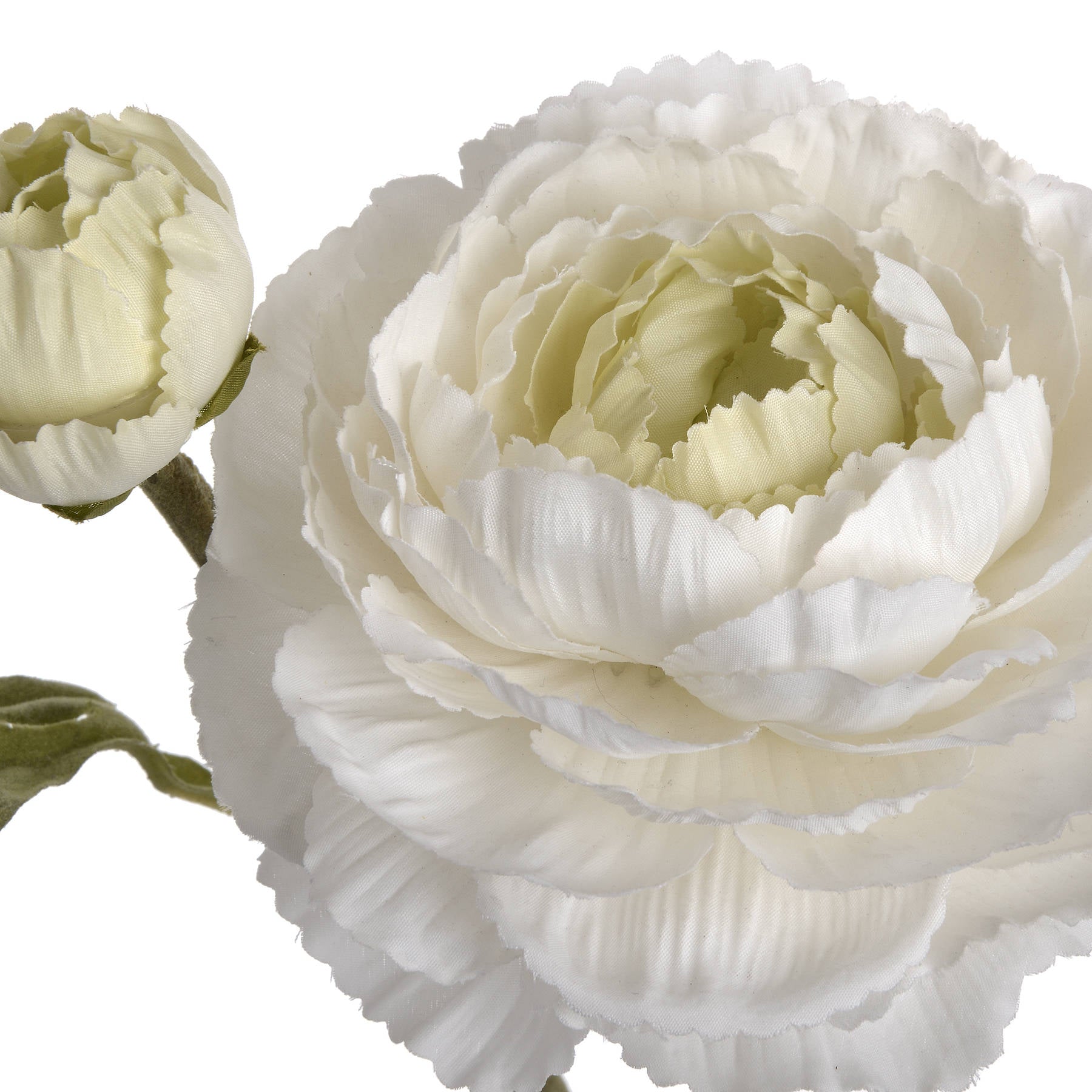 White or pink faux ranunculus flower stems from Sable Homeware, showcasing realistic-looking artificial flowers.