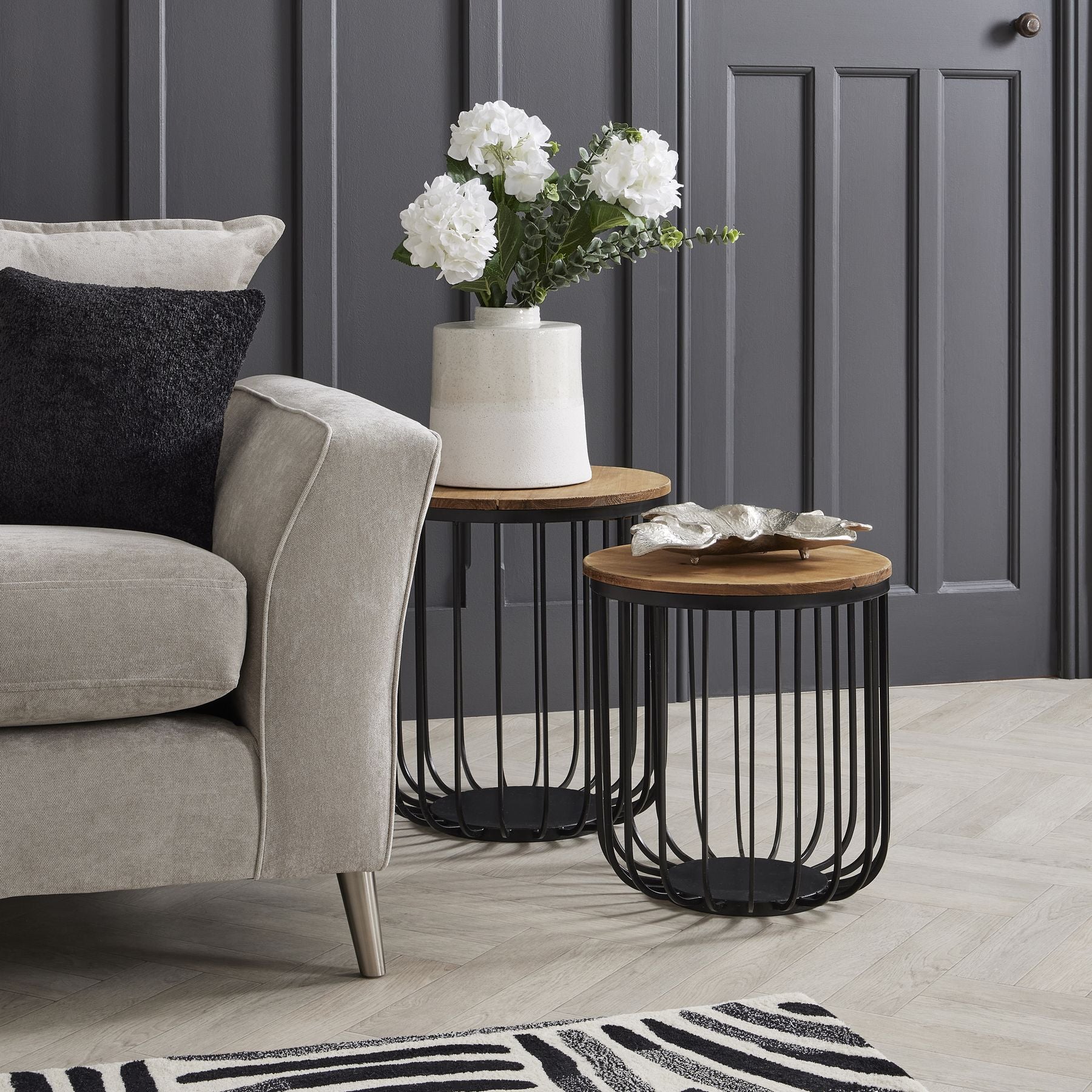 White wash ceramic vase by Sable Homeware with a smooth, rounded shape and simple design, perfect for decorative floral arrangements.