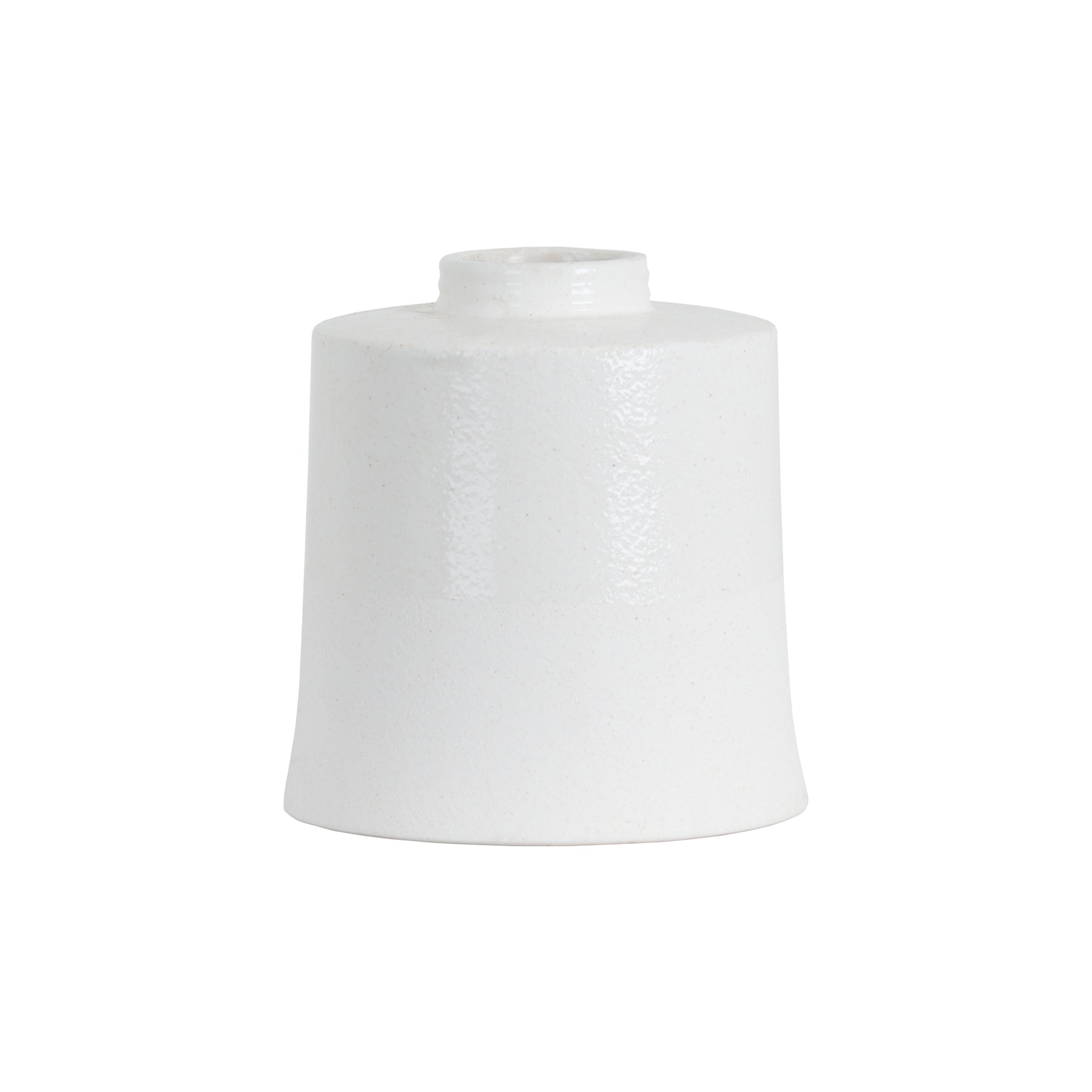 White wash ceramic vase by Shabbyquins, featuring a smooth finish and classic shape, perfect for floral arrangements.