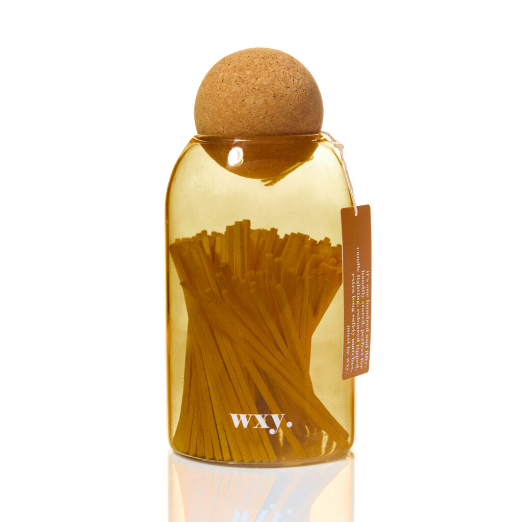 Sable Homeware luxury matches in a cork stopper jar with decorative design, perfect for stylish home use.