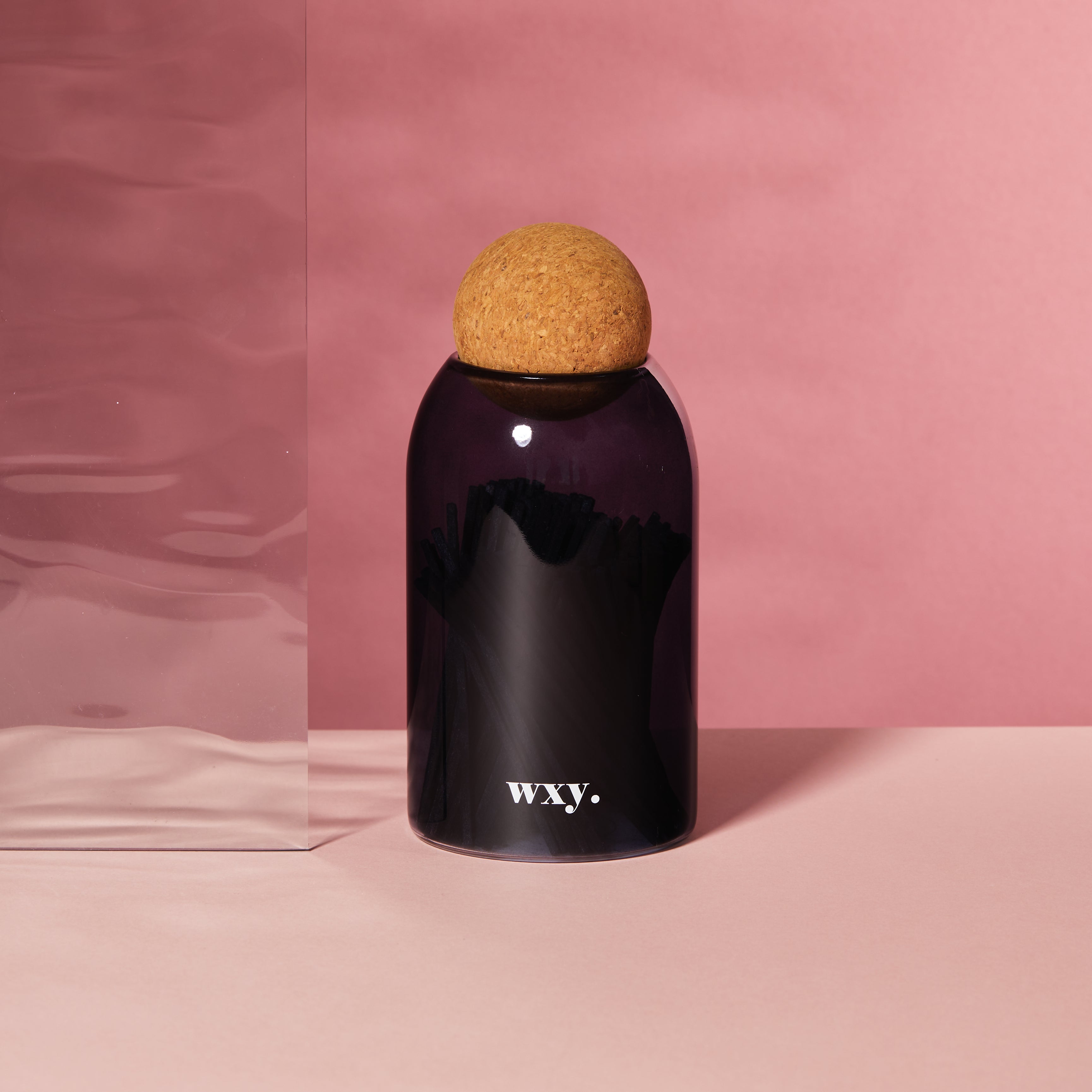 Luxury Sable Homeware matches inside a cork stopper jar, showcasing elegant packaging and a rustic, stylish design.