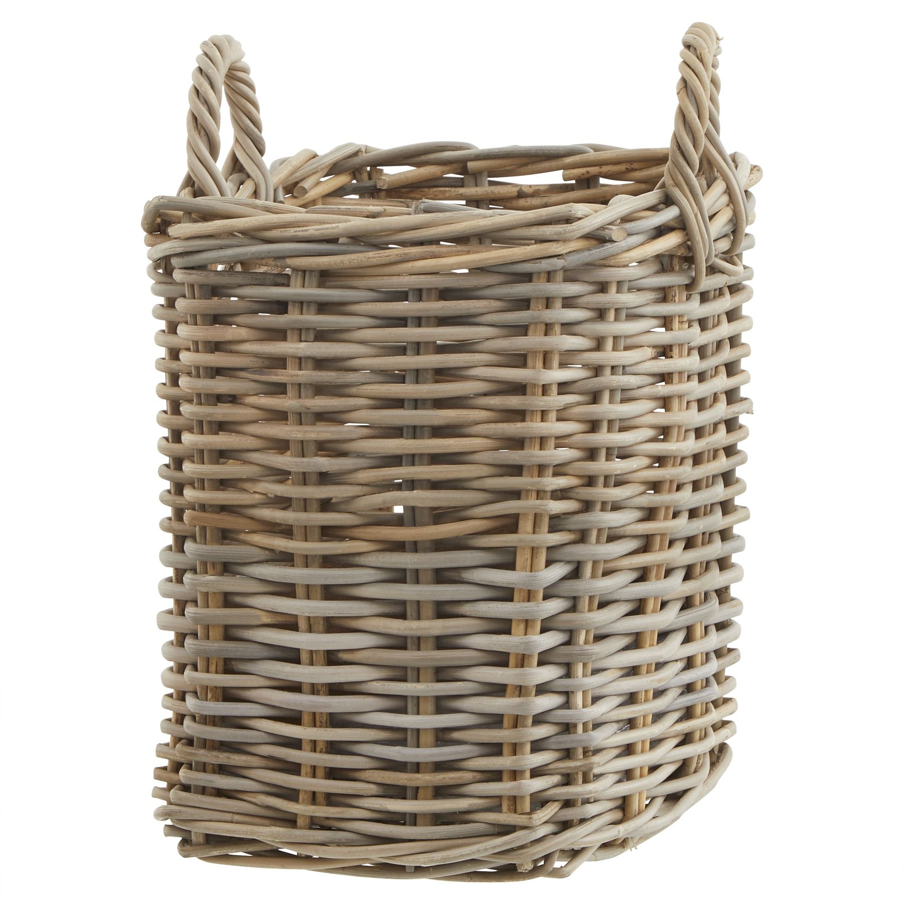 Rattan square wicker storage log baskets by Sable Homeware in three sizes, featuring natural woven design for home organization.