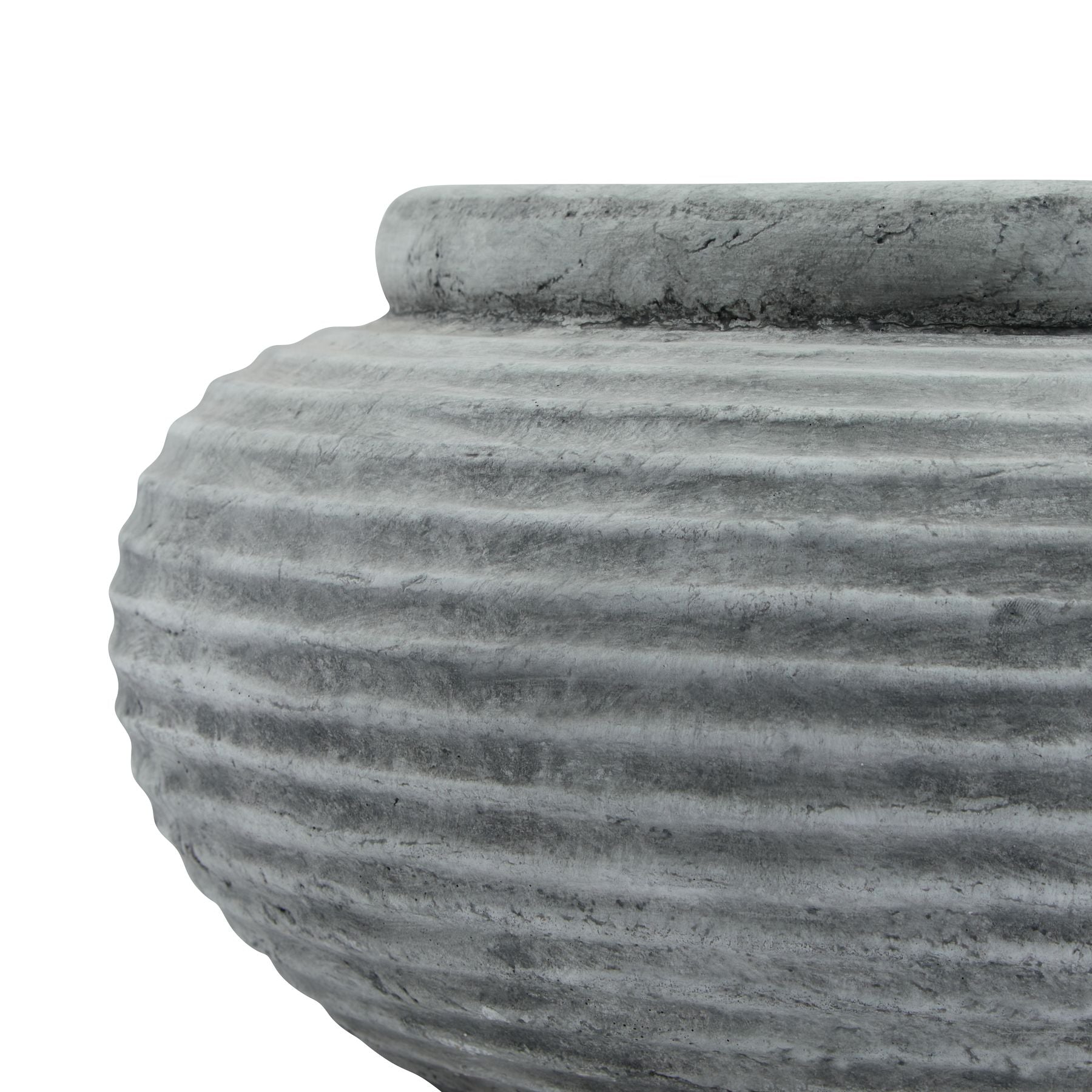 Sable Homeware Athena round ribbed ceramic vase with a smooth, curved design, ideal for displaying plants or decorative arrangements.