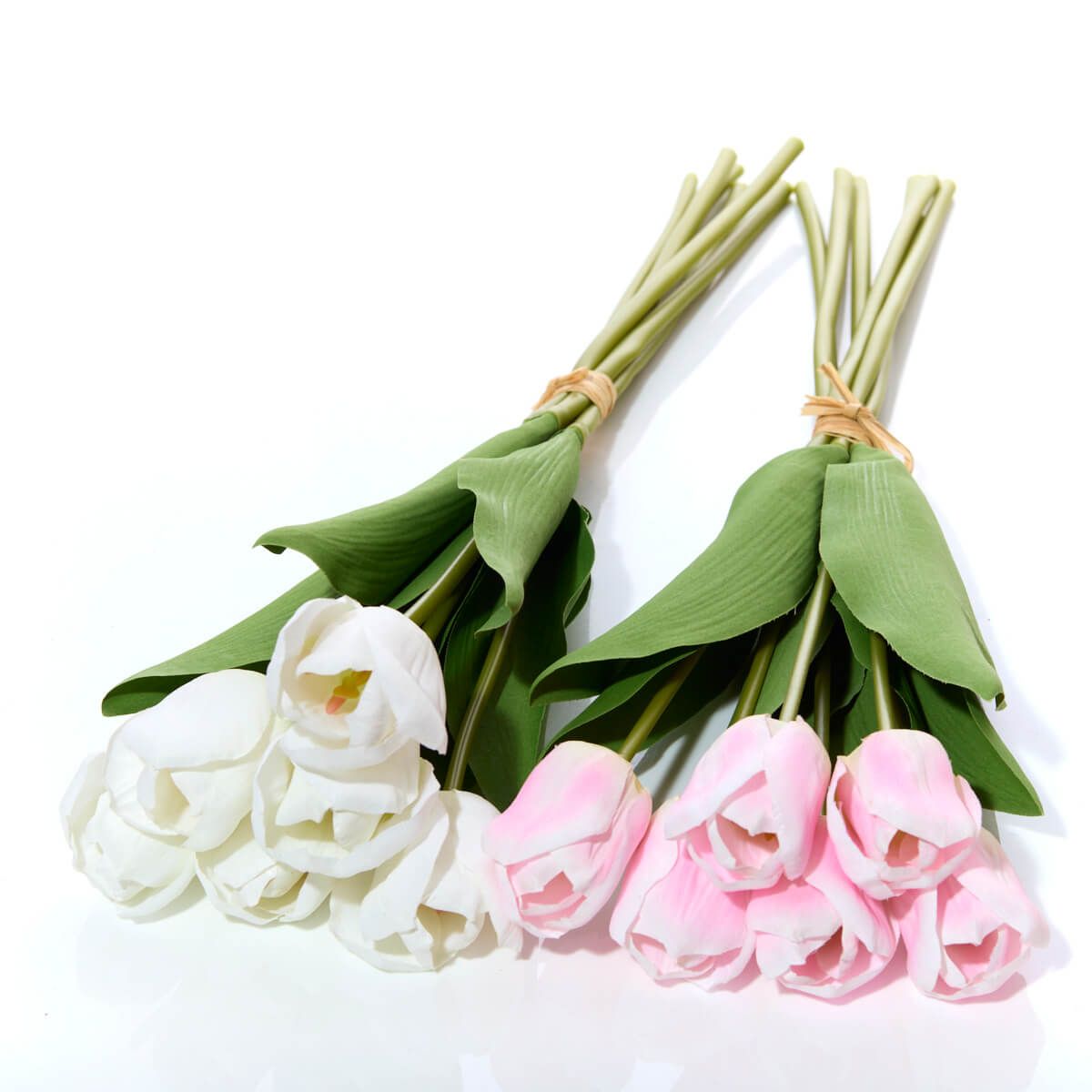 Faux tulip bunch in two colors by Sable Homeware, featuring realistic-looking artificial tulip flowers arranged in a natural bouquet.