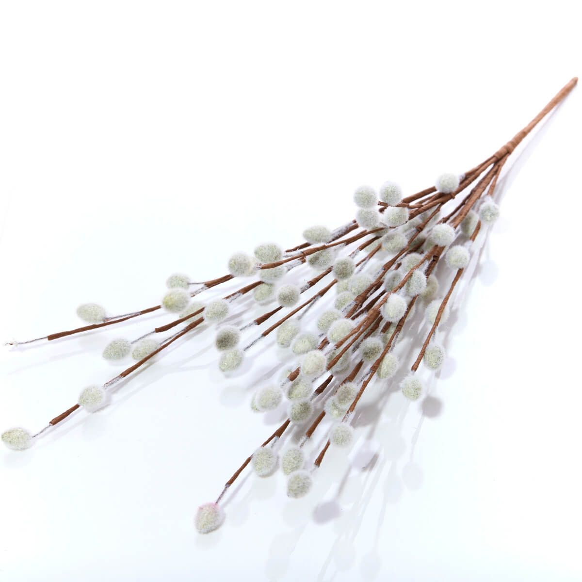 Faux Pussy Willow Branch from Sable Homeware with realistic grey-green catkins and slender twigs for decorative floral arrangements.