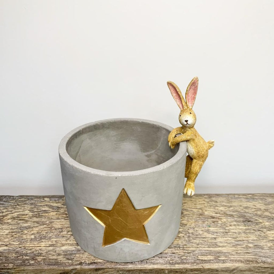 Sable Homeware Jasper Rabbit Pot Hanger ornament featuring a detailed ceramic rabbit design for decorative plant display