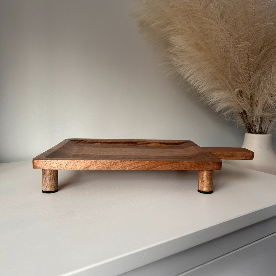 Sable Homeware wooden serving display board with feet, ideal for presenting cheeses, appetizers, or charcuterie.