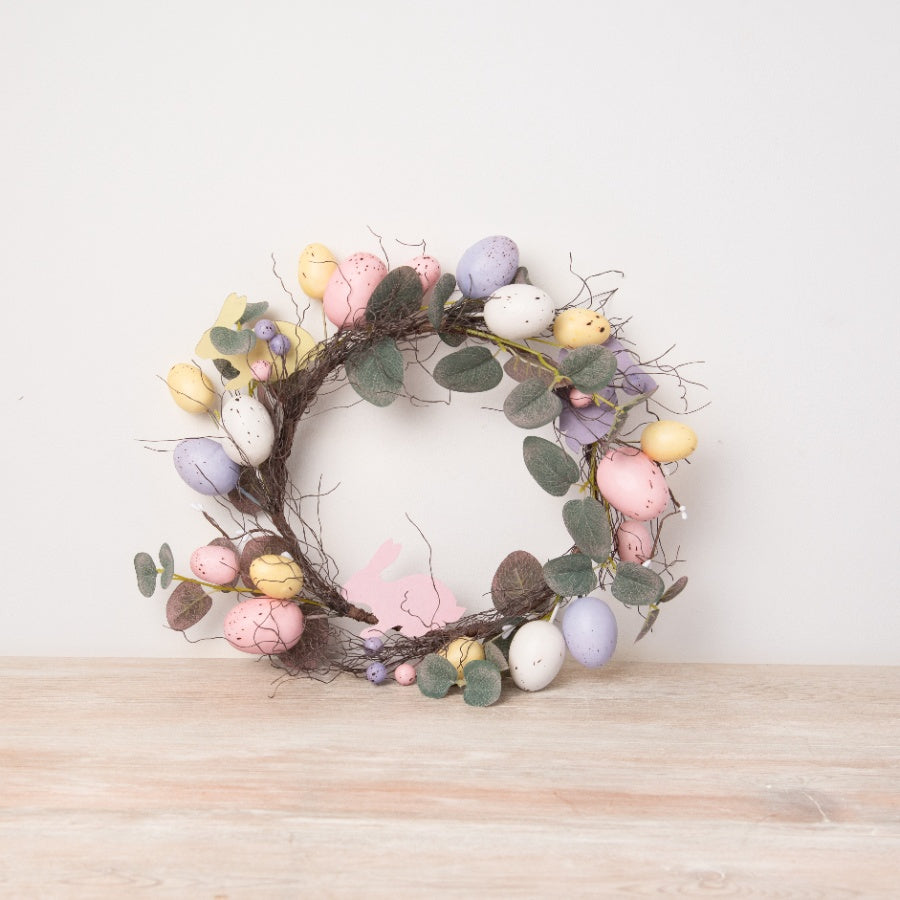 Artificial Pastels Easter Egg Wreath - 2 styles available - Shabbyquins