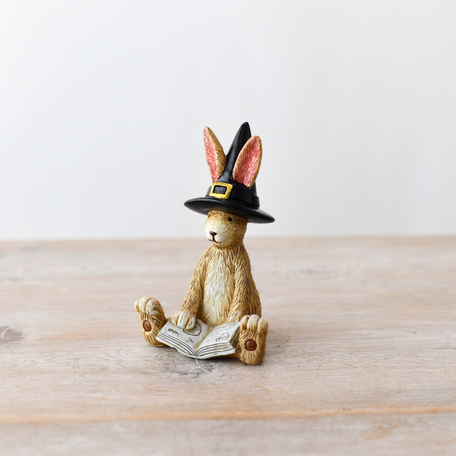 Halloween Sitting Witch Rabbits ornament by Sable Homeware, featuring three different styles with detailed witch and rabbit designs.