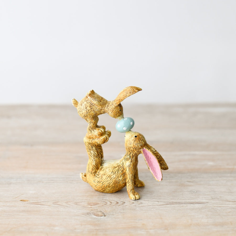 Sable Homeware kissing bunnies Easter ornament in three styles, featuring adorable bunny figures for holiday decorating.