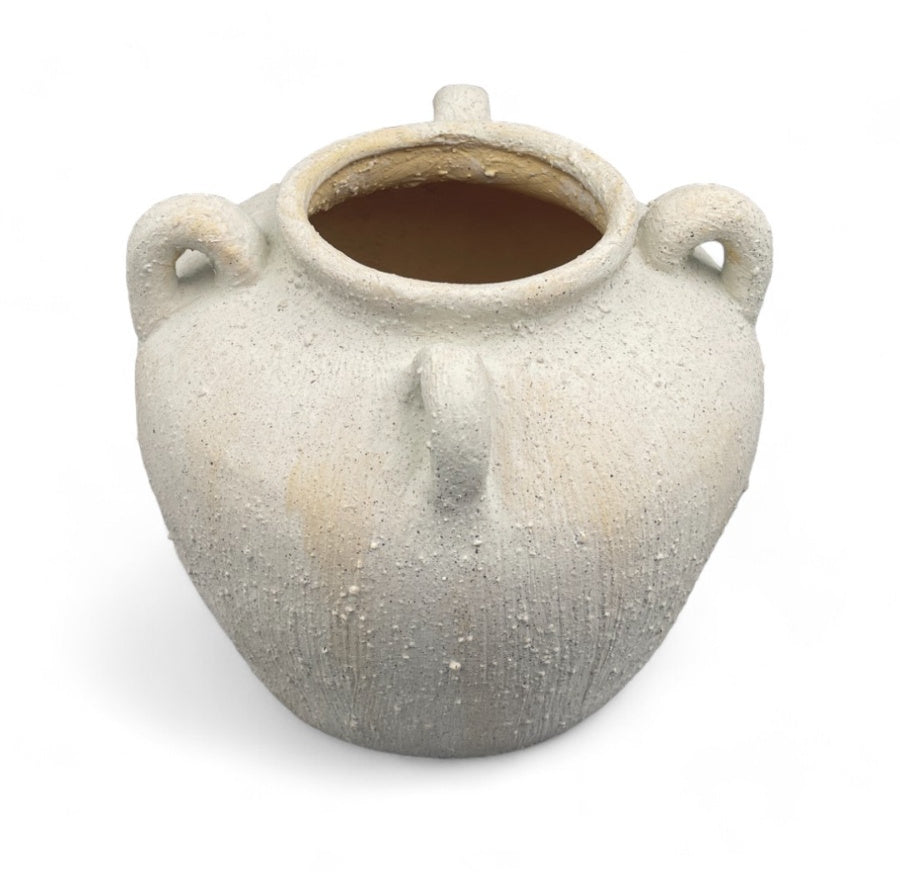 White textured Toby vase by Sable Homeware in two sizes, featuring a modern design with a textured surface and smooth finish.