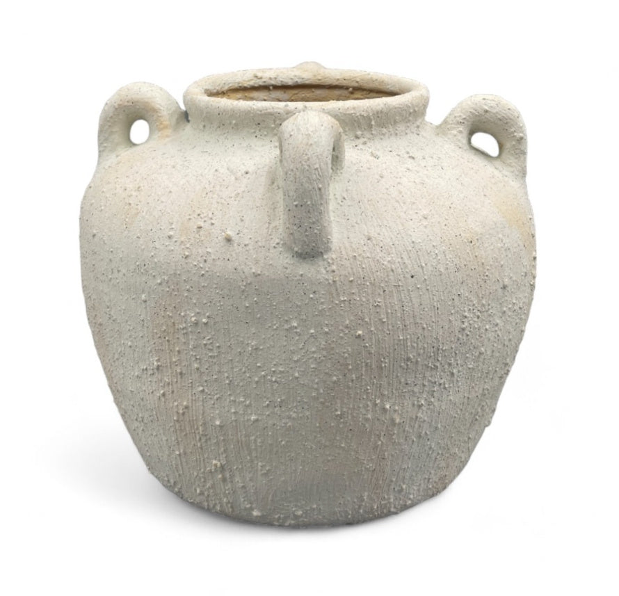 White textured Toby vase by Sable Homeware, available in two sizes, featuring a modern design with a smooth, textured finish.