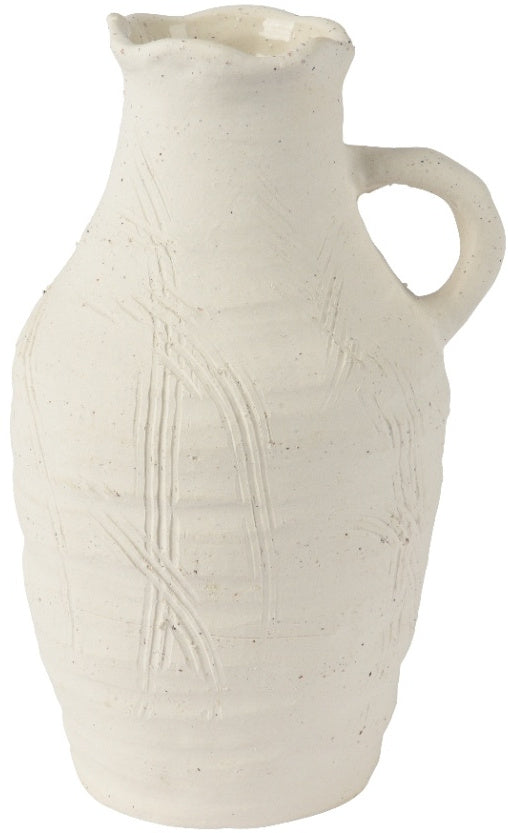 White Sable Homeware 'Kate' stoneware vase with a smooth, rounded shape and minimalist design, perfect for modern decor.