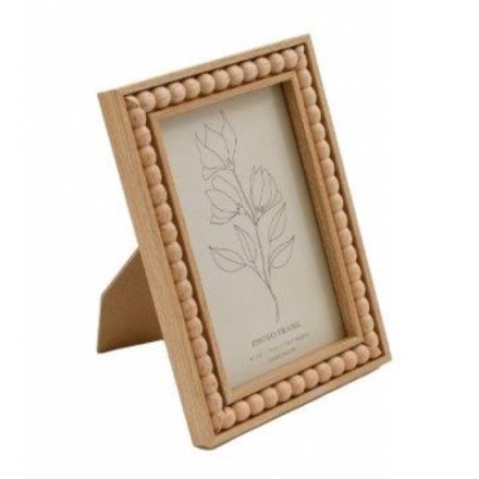Light Wood Beaded Photo Frame | Sable Homeware