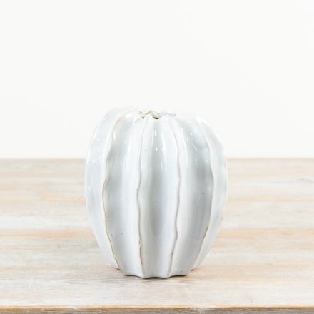 White ceramic pod vase by Sable Homeware in two sizes, featuring a sleek, minimalist design perfect for modern home decor.