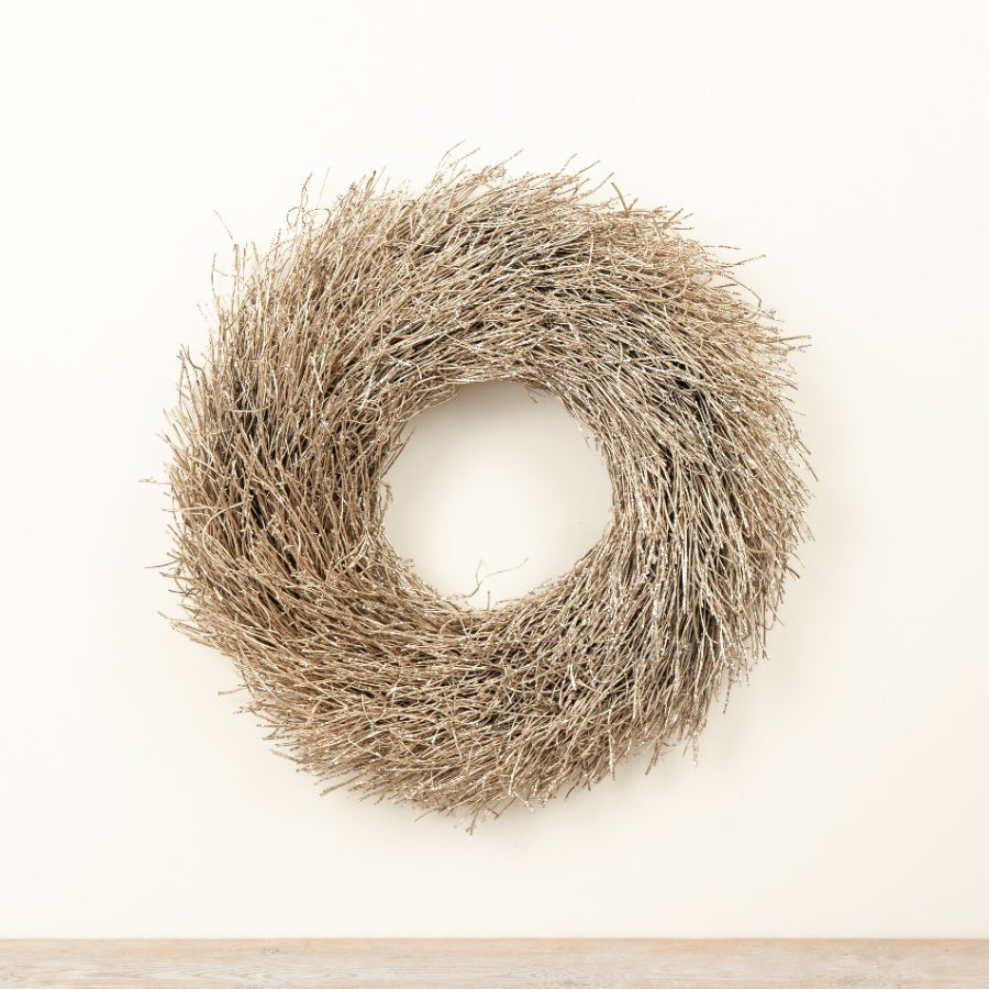 Champagne Glitter Christmas Wreath – 30cm