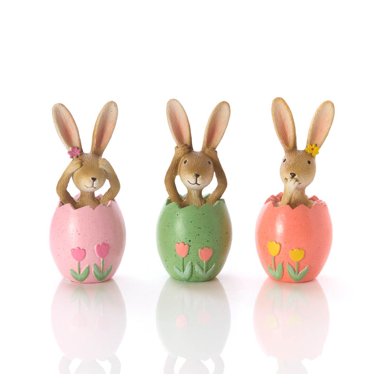 See Hear Speak resin bunny ornament by Shabbyquins, featuring a charming bunny design with detailed craftsmanship.