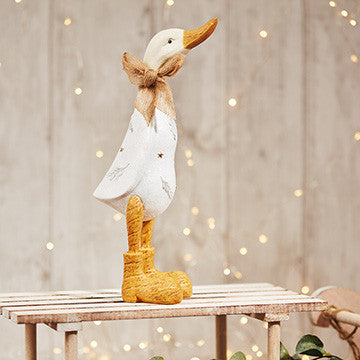 Cute Christmas duck shelf sitter by Sable Homeware in various styles, featuring festive holiday decorations and charming details.