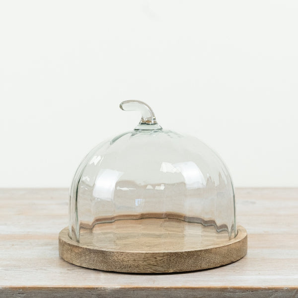 Pumpkin Cake Plate with Glass Dome
