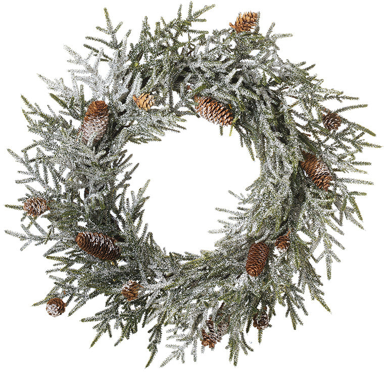 Snowy Pinecone Christmas Wreath – 51cm