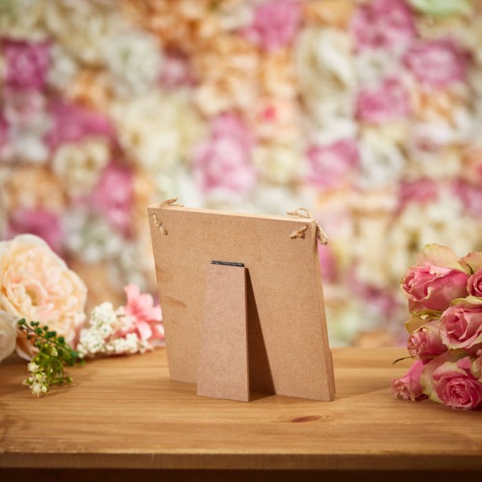 Shabbyquins Home Is Our Happy Place 3D house easel plaque with engraved sentiment, ideal for wall or tabletop decor.