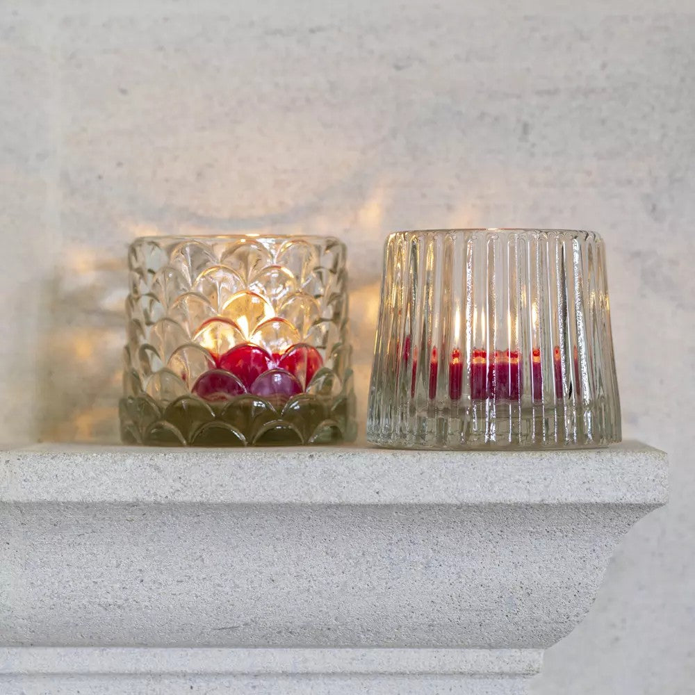 Tea Light Holder Clear 2 Asst Designs