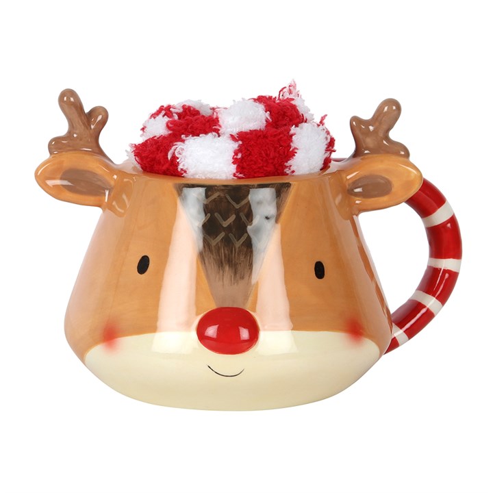 Shabbyquins Mug & Socks Gift Set with three cute, colorful mug and sock designs, perfect for gifting or adding charm to your collection.