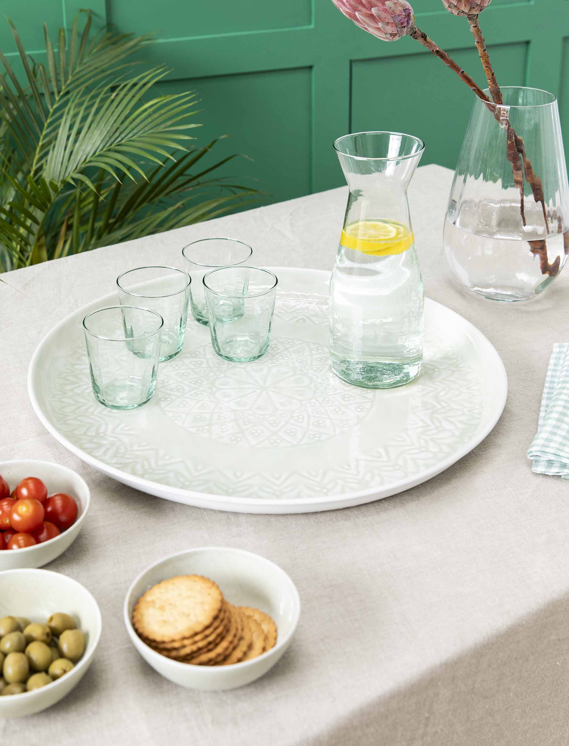 Sable Homeware Fiskardo Iron Tray in clay, rectangular tray with a rustic finish, ideal for serving or decorative use.