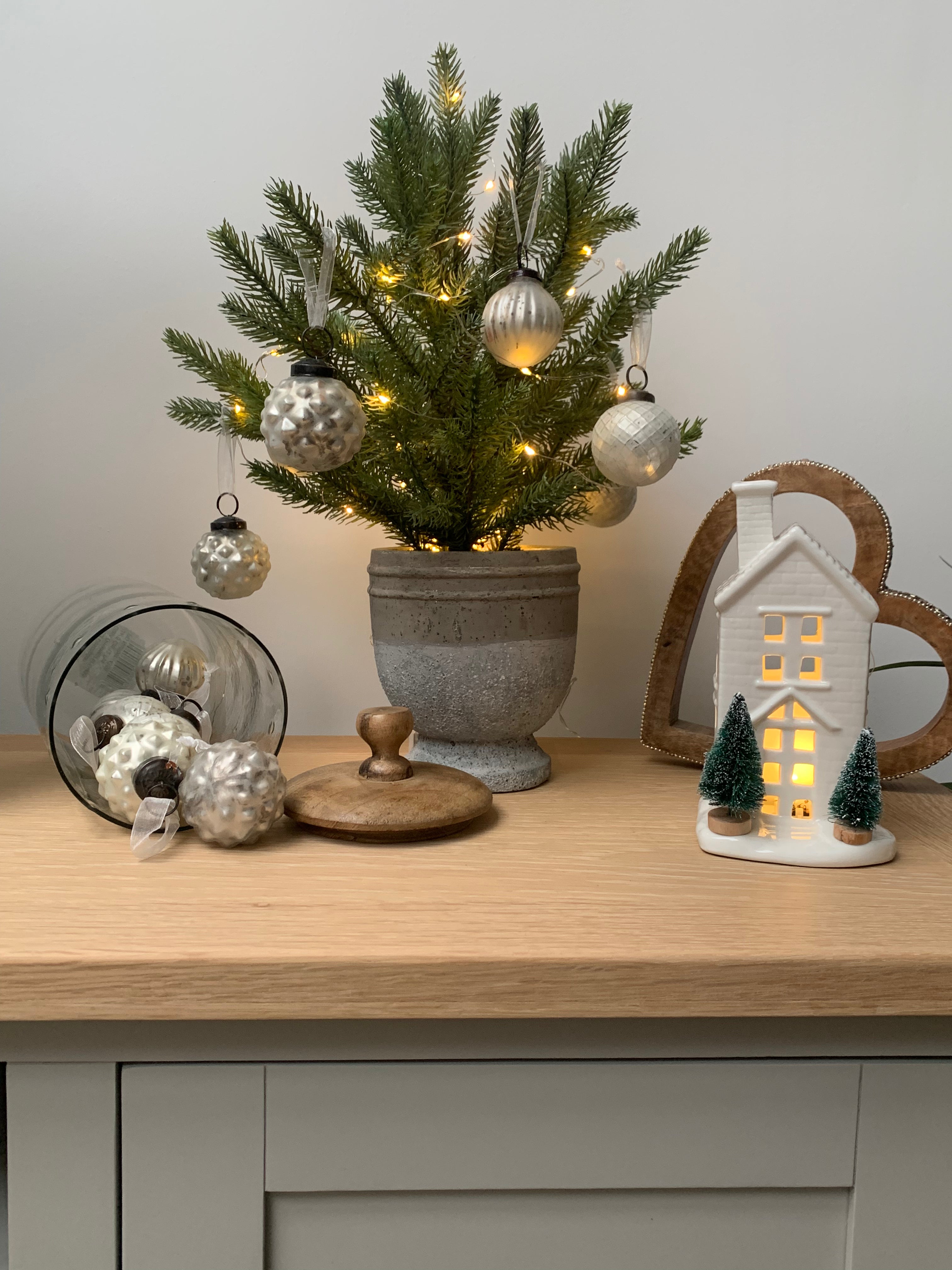 Pine Tree In Stone Pot - Shabbyquins