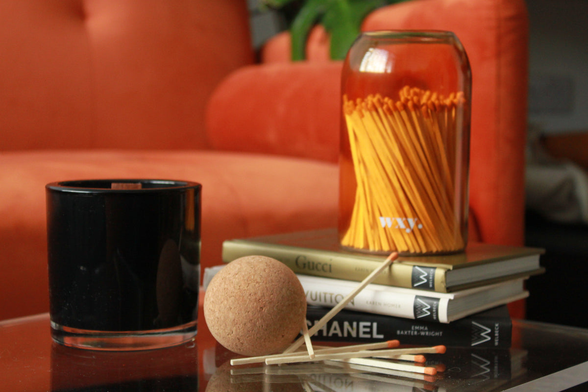 Candlelit Christmas: luxury matches jar colours