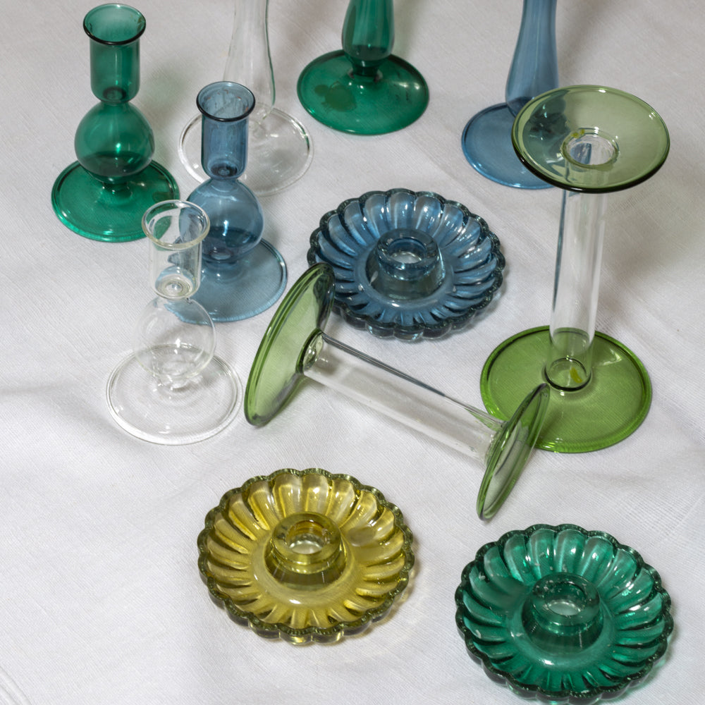 Sable Homeware scallop candleholder in three colors, showcasing a stylish design suitable for home decor.