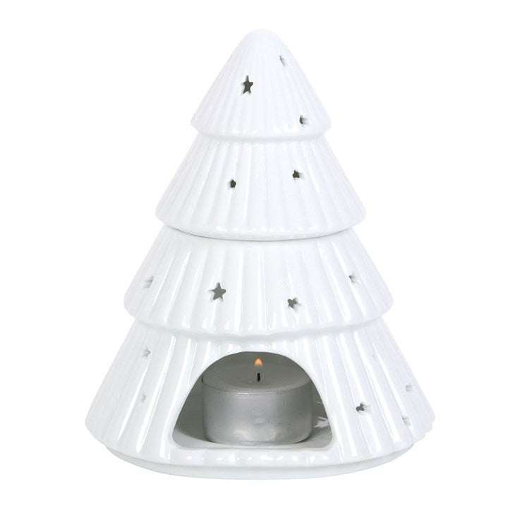 Pink or white Halloween Christmas tree oil burner by Sable Homeware, featuring a festive holiday design.