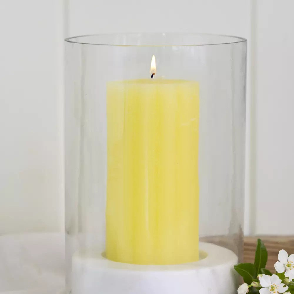 Makrana marble hurricane lamp and candle holder by Sable Homeware, featuring a elegant marble design with a candle inside.