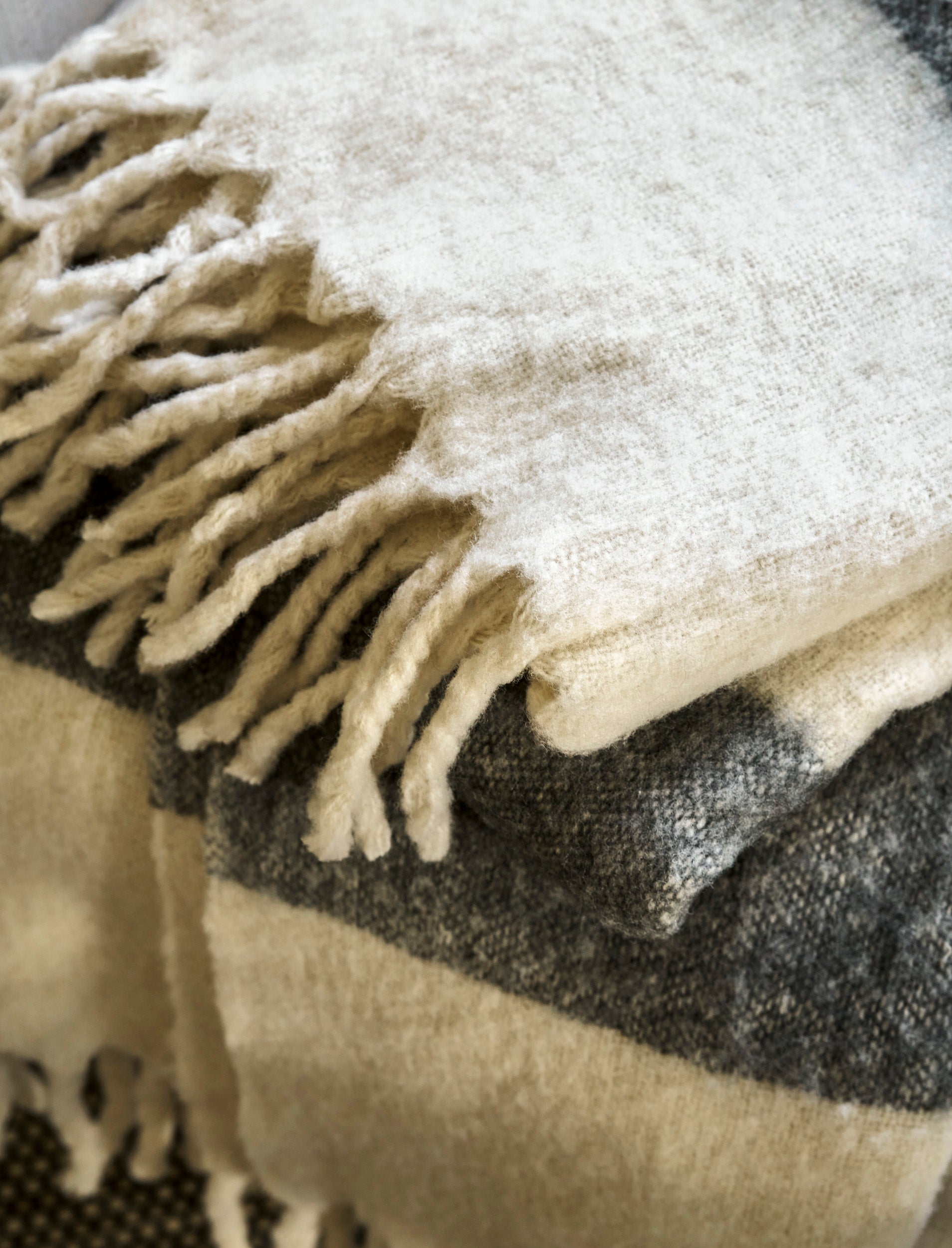 Fern Wide Stripe Wool Throw