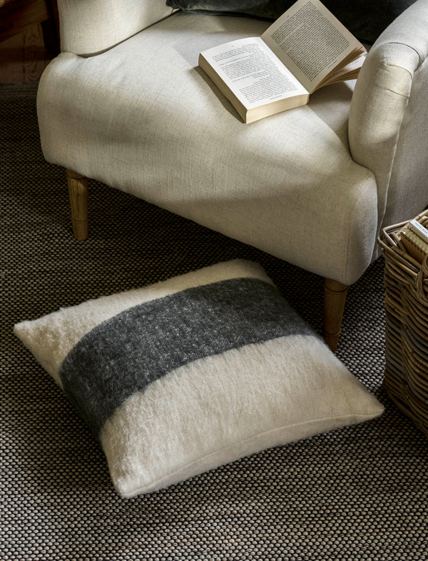 Fern Wide Stripe Wool Cushion 50x50 cms